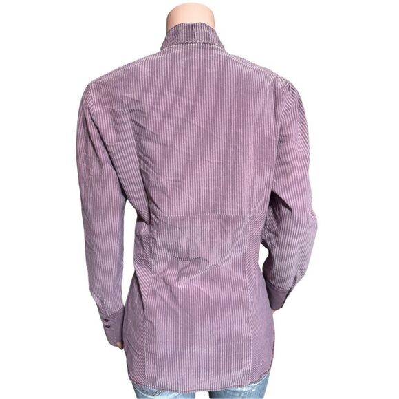 Pulp womens long sleeve Merlot mandarin button front  ribbed shirt tail M - Picture 5 of 6